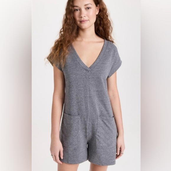 MADEWELL SPRING ROLL ROMPER HEATHER GREY MEDIUM - Picture 2 of 9